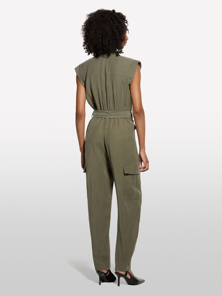 Armeegrüner Cargoanzug - overalls jumpsuits für damen - Militärgrün | Sisley image number 2